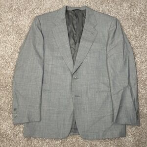 Canali Blazer Men's 40R (EU 50R) Gray Plaid Weave 2‎ Button Wool Cedric's Italy